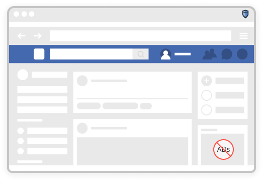 A news feed with its advertising blocks removed